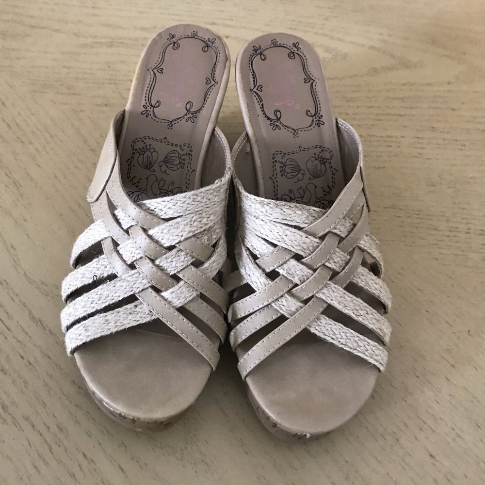 Slip on wedge sandals